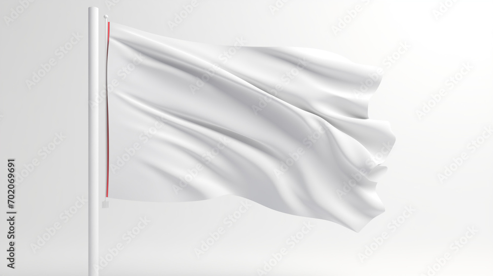 blank Waving flag mockup without logo and text. generative ai - obrazy, fototapety, plakaty 