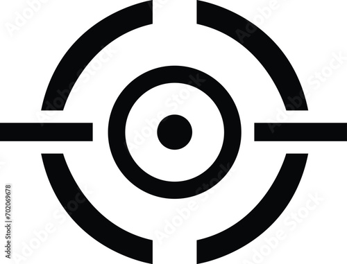 Target destination icon. Aim sniper . Focus cursor bull eye mark . Vector, Gun Sight Crosshairs Bullseye. sniper rifle target. Focus target vector icon. Target goal, focus arrow. marketing aim design,