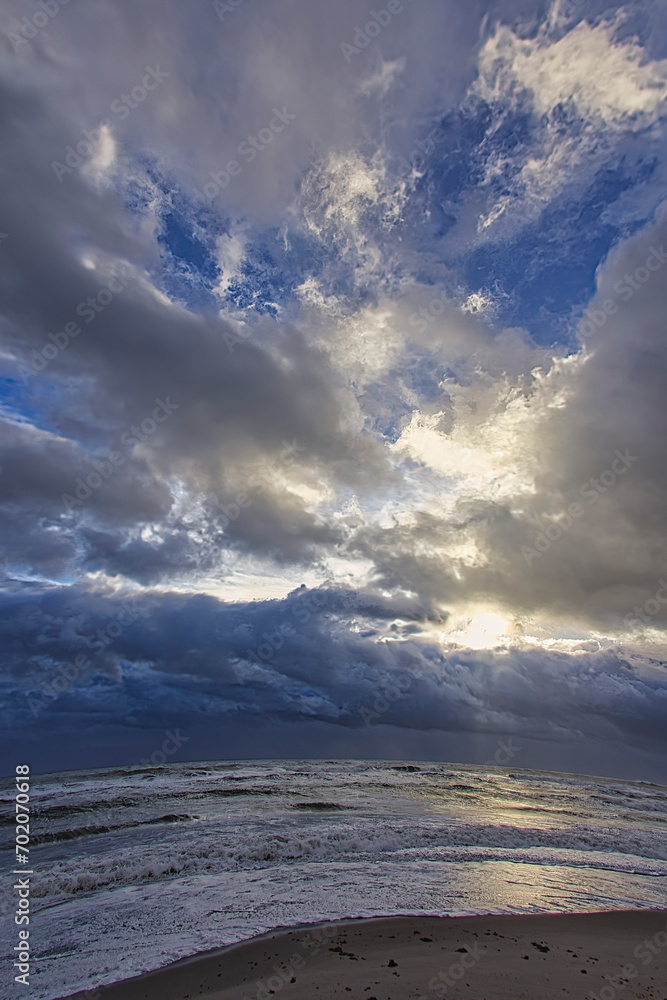 Winter storm clouds over the ocean in Indialantic Florida