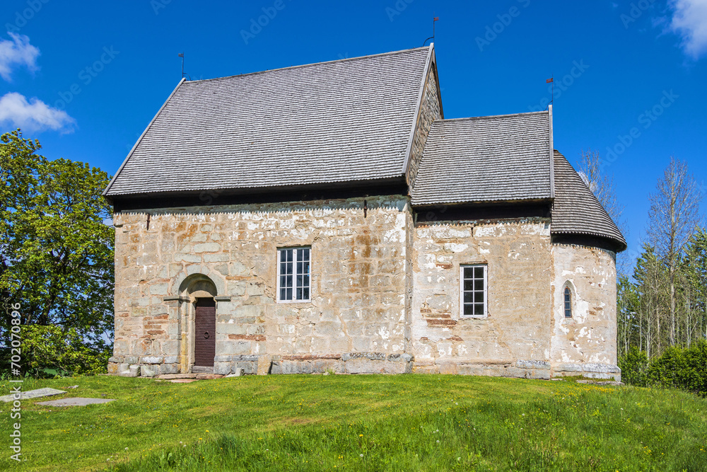 Old medieval church on a hill