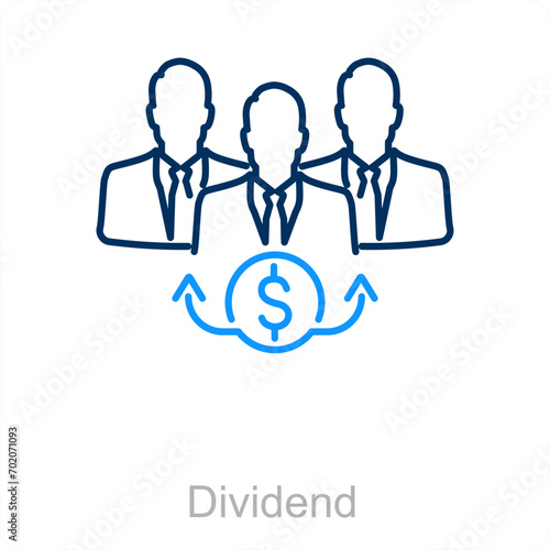 Dividend and rate icon concept 