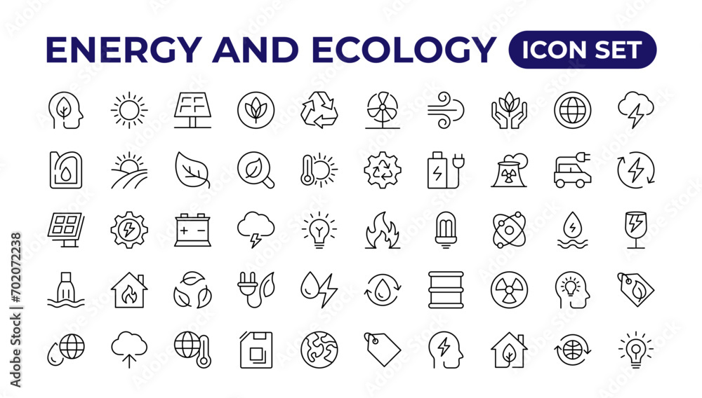 Ecology icons set. Energy icon. Eco green icons.