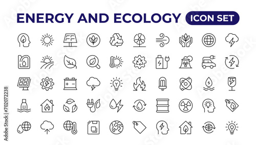 Ecology icons set. Energy icon. Eco green icons.