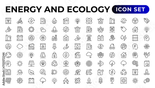 Ecology icons set. Energy icon. Eco green icons.