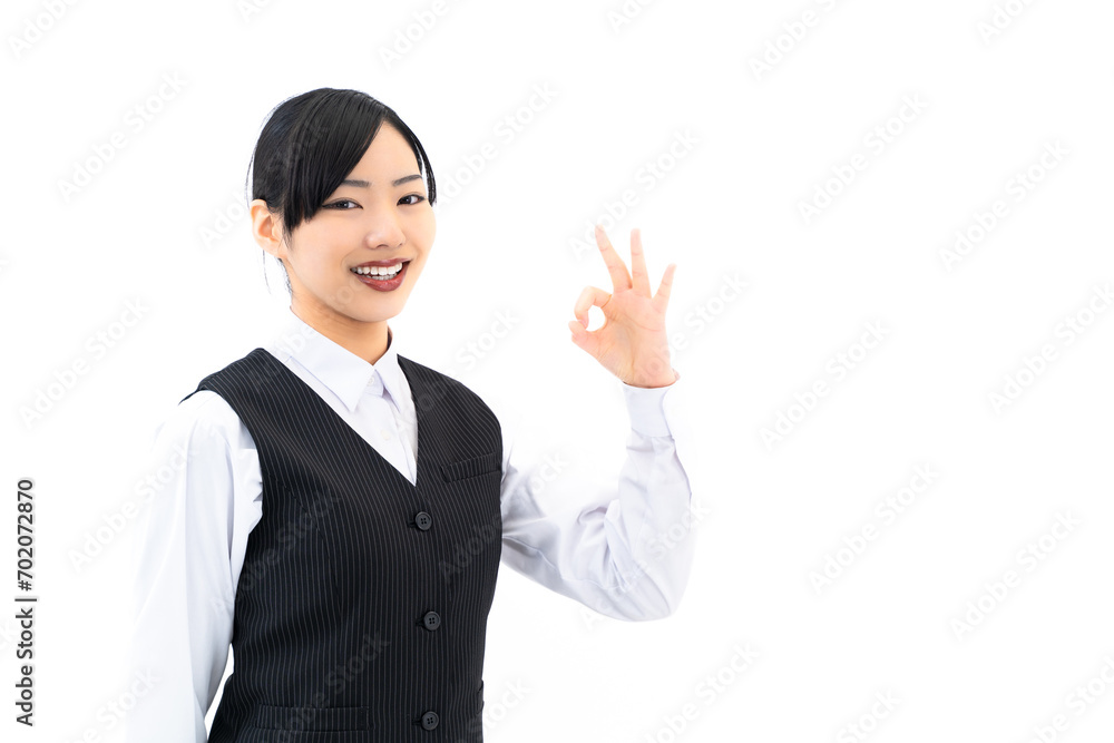 OKサインをする女性 OKサインをする女性