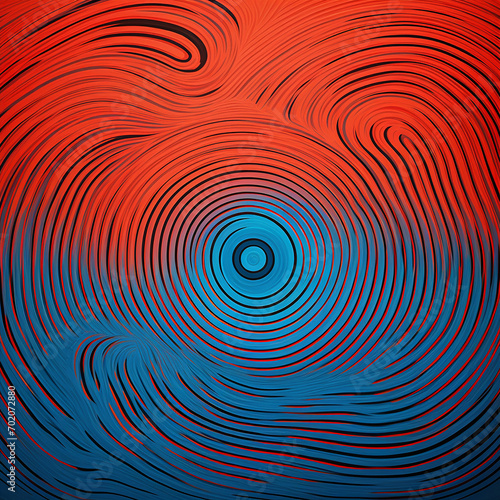 Concentric Circles with a Red and Blue Gradient  Abstract