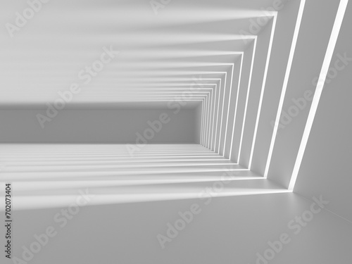 Minimalistic room space. White clean empty architecture interior