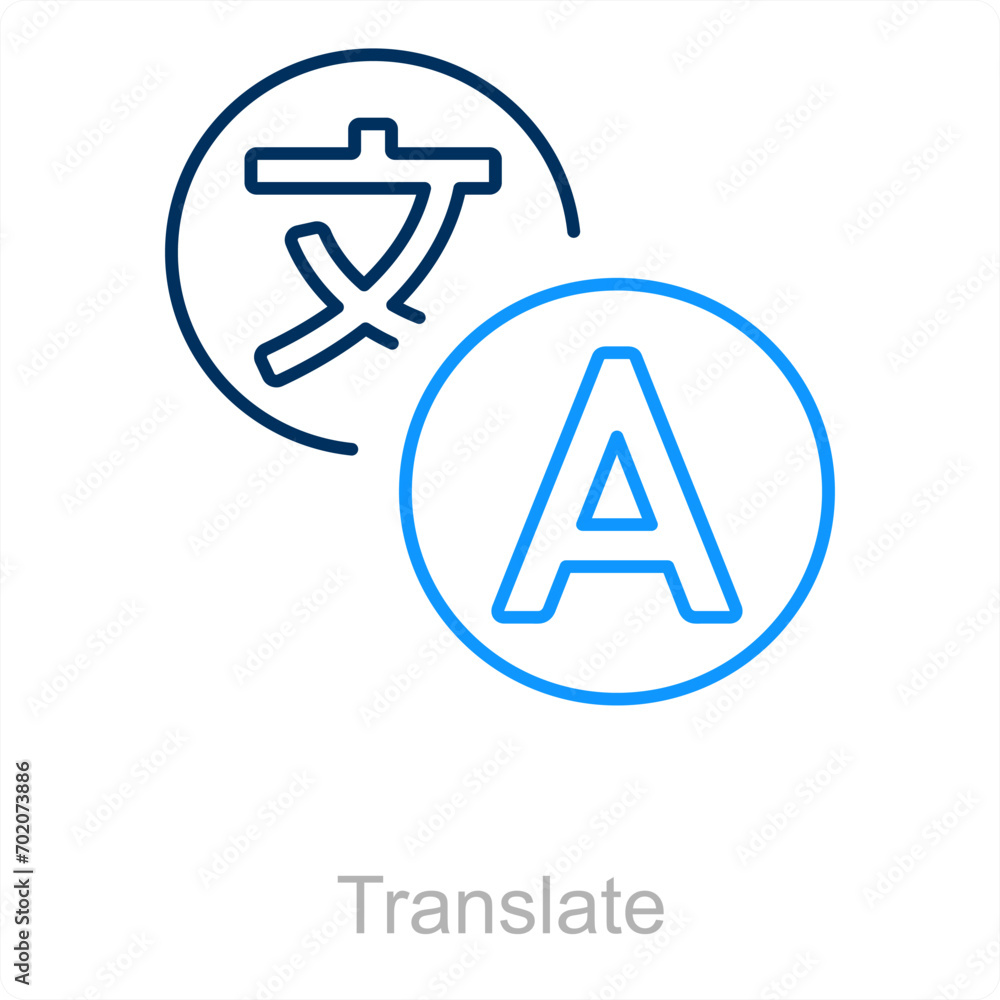 Translate and interpreter icon concept Translate and interpreter icon concept