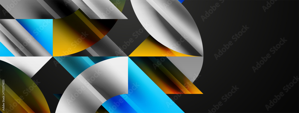 Fototapeta premium Abstract geometric shapes symbolizing creative technology, digital art, social communication, and modern science. Ideal for posters, covers, banners, brochures and websites