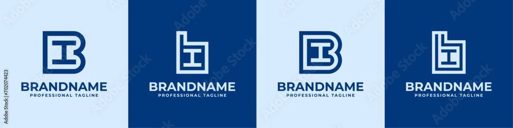 Obraz premium Letter BI Logo Set, suitable for business with IB or BI initials