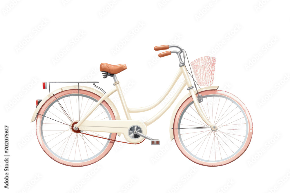 Classic Road Bike Artwork Isolated on Transparent Background