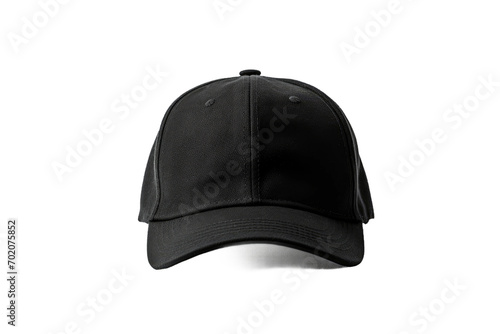 Fashionable Black Peak Cap Isolated on Transparent Background