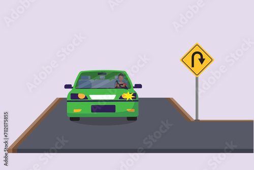 Safety and transport concept. Colored flat vector illustration isolated.