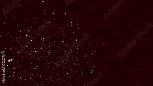 Abstract background of sparkling particles on a dark reddish-brown backdrop.