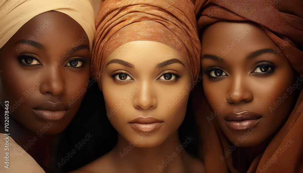 Multicultural portrait of women of different races, March 8 World Women's Day