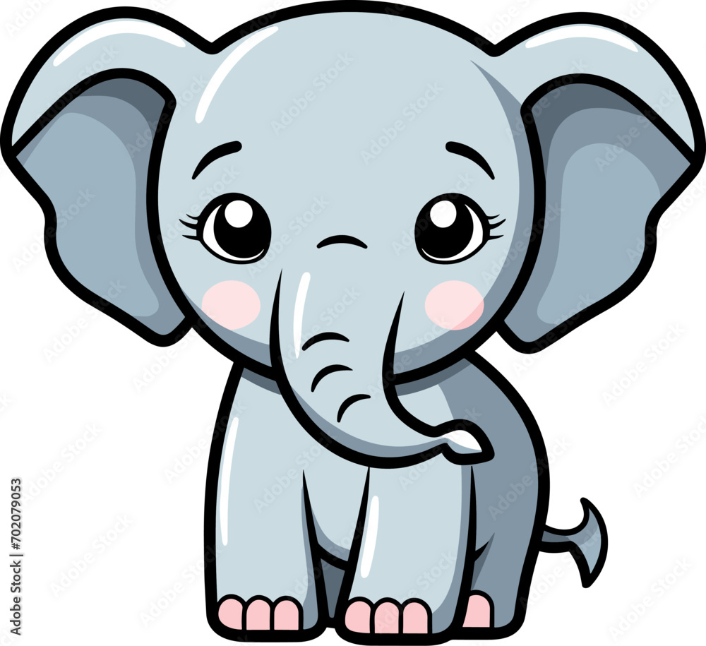 Fototapeta premium Elephant cartoon character Vector
