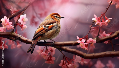 Spring Bird on Cherry Blossom Branch   © DigitalLys
