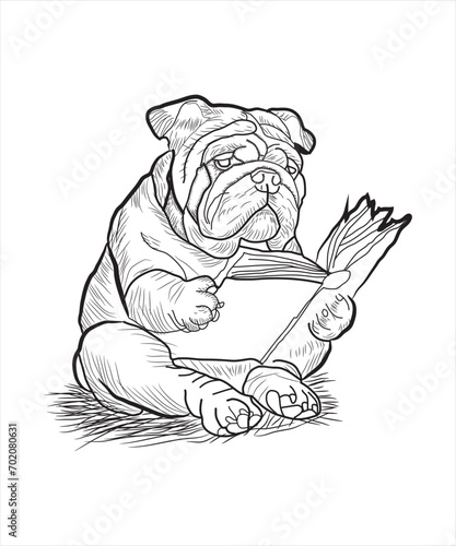 Bull Dog Read a book