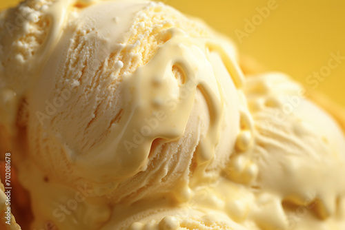 Close up of yellow gelato ice cream