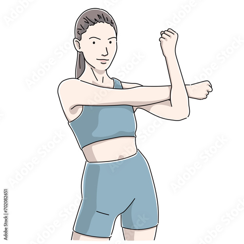 ストレッチをする女性