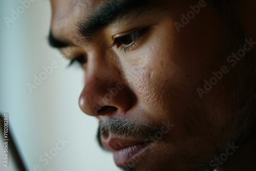 a close-up of a man's face