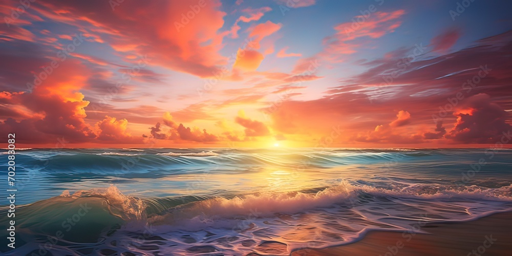 Sunrise over the ocean in Beach Sunrise over the ocean in Beach