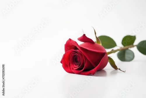 red rose on white background