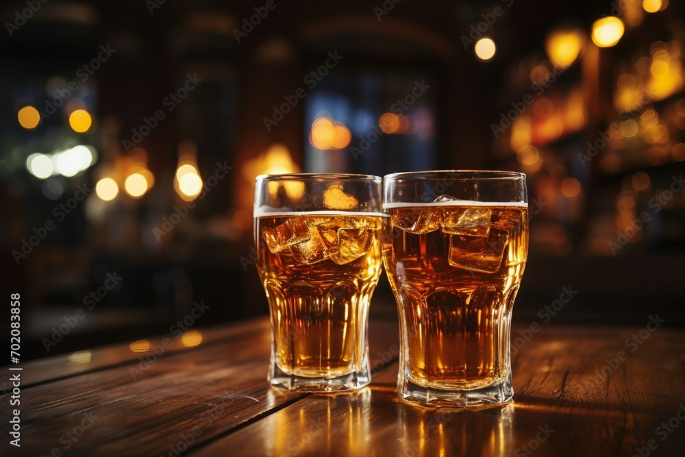 two glasses of liquid on a table two glasses of liquid on a table