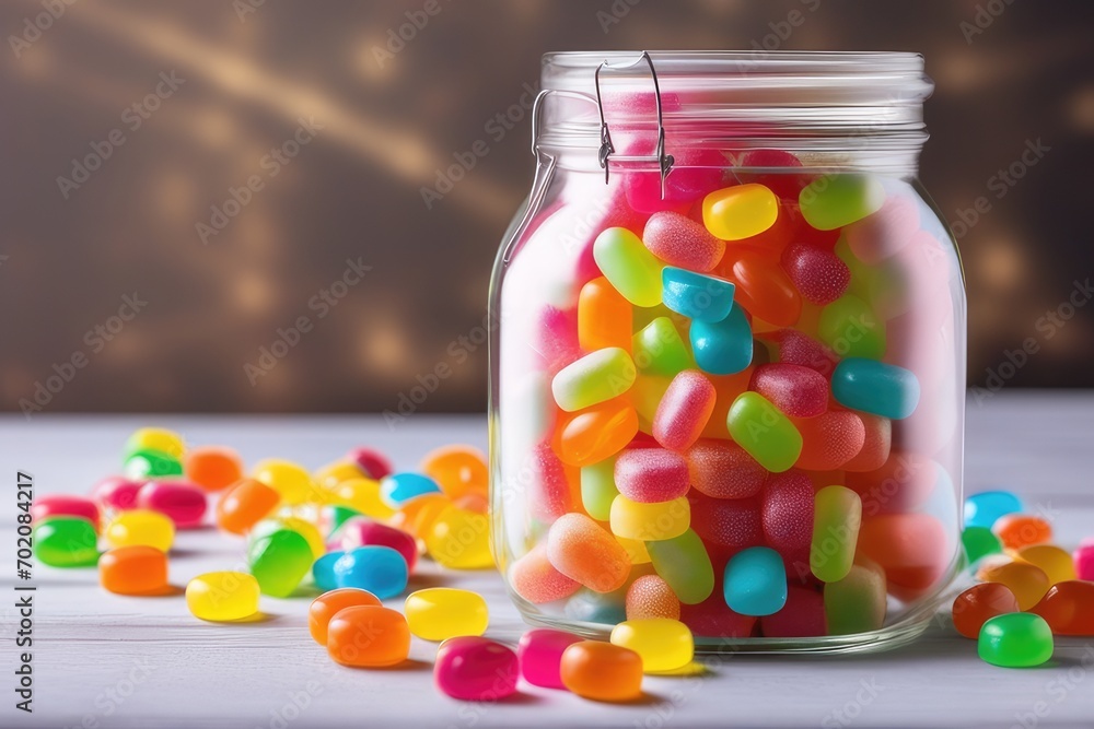 jelly beans in a glass jar jelly beans in a glass jar
