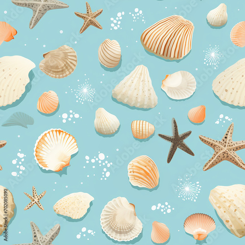 Seashell Seamless Pattern 