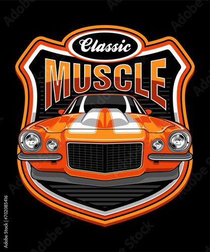 Classic Muscle Vintage Vector Illustration