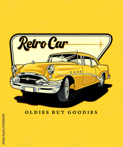 Retro Car Vintage Vector Illustration