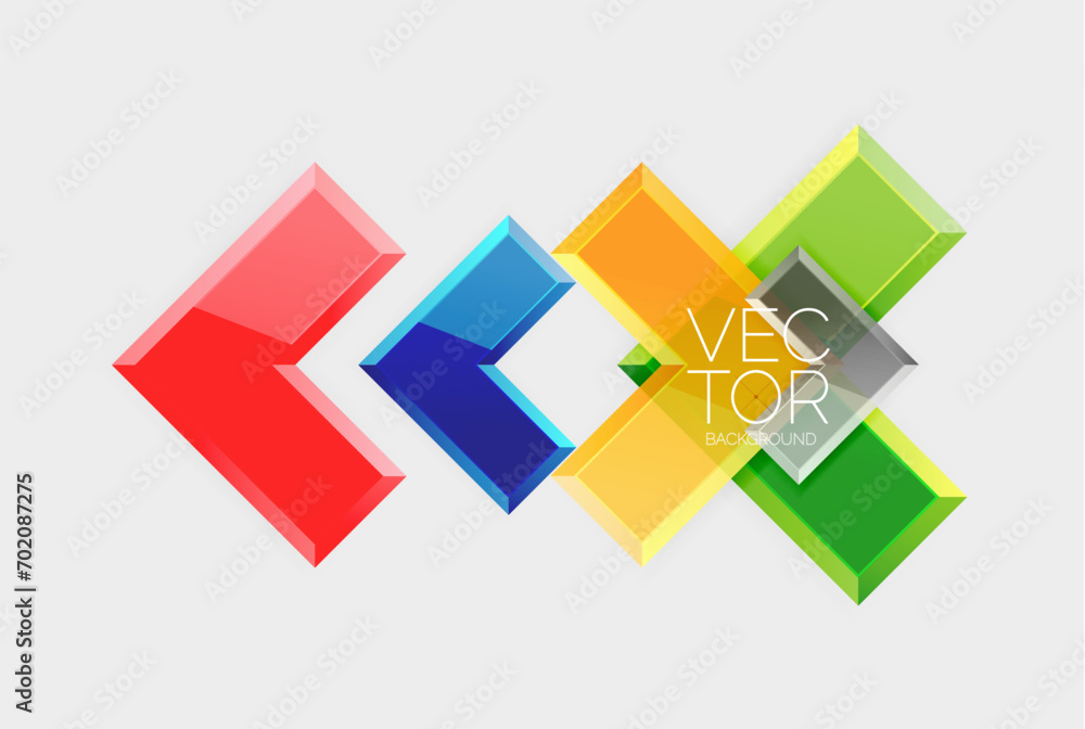 Arrow square geometric vector abstract background