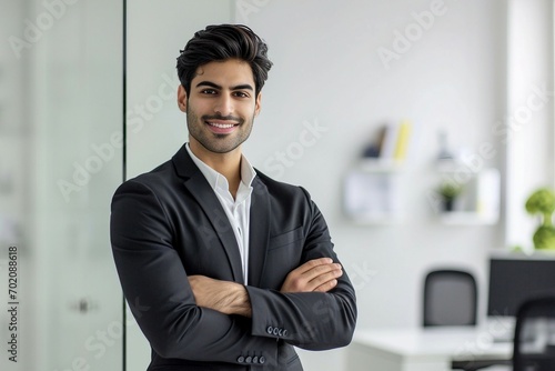 a man in a suit with his arms crossed