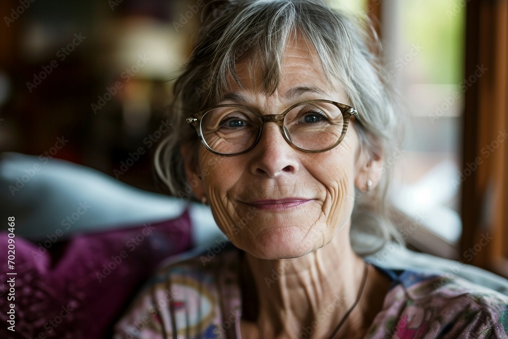a woman with glasses smiling a woman with glasses smiling