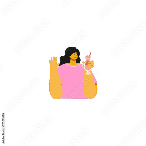 business pose in pink clothes business