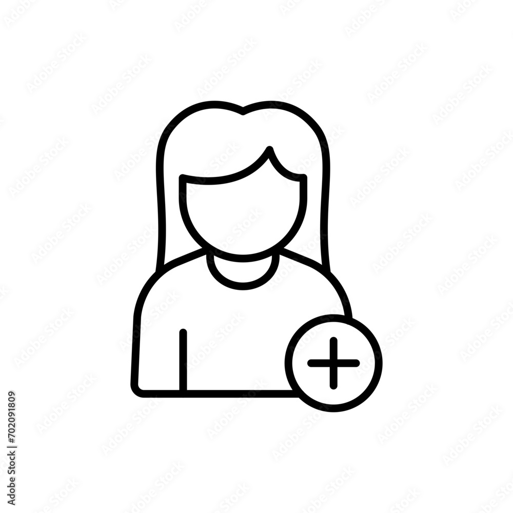 Add friend outline icons, minimalist vector illustration ,simple transparent graphic element .Isolated on white background Add friend outline icons, minimalist vector illustration ,simple transparent graphic element .Isolated on white background