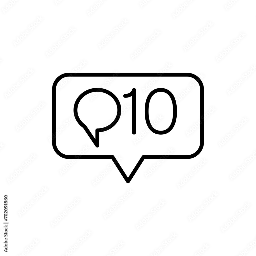 Comment notification outline icons, minimalist vector illustration ,simple transparent graphic element .Isolated on white background