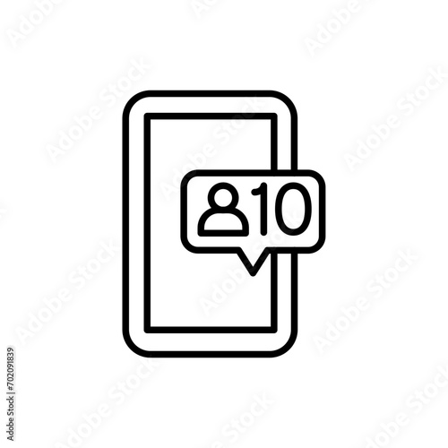 Mobile followers outline icons, minimalist vector illustration ,simple transparent graphic element .Isolated on white background