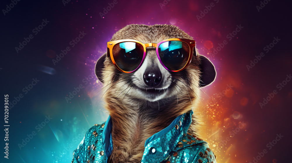 Creative animal concept. Meerkat