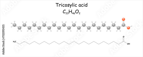 Tricosylic acid. Stylized molecule model and structural formula.  Occurs naturally in fennel. photo