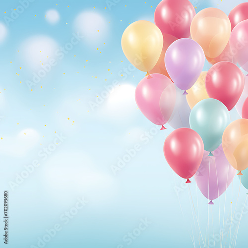 Abstract Holiday Background with Balloons. Can be used for advertisment  promotion and birthday card or invitation. Vector Illustration