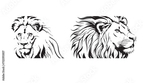 Lion Head Logo Vector Template Illustration set  collection 