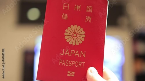 日本のパスポート　旅の用意、海外旅行　パスポートの確認