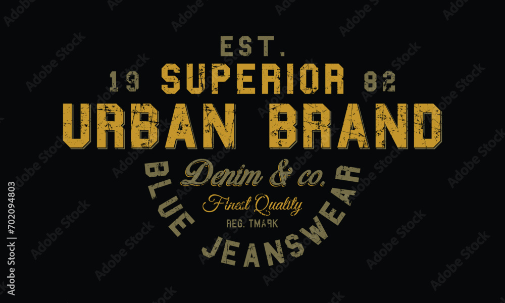 Superior Urban Brand  slogan Retro print for t-shirt design. Graphics for tee shirt Artwork. Vector illustration.