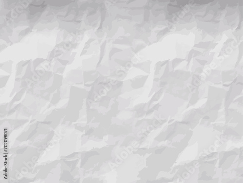 Texture du papier froissé. Fond de papier blanc battu. Feuille blanche vide de papier froissé. Surface déchirée de la lettre vierge. Illustration vectorielle