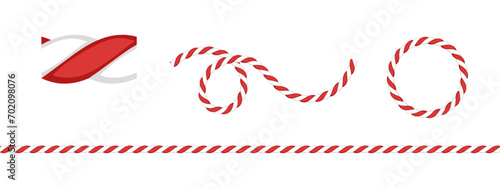 Ensemble de brosses à corde. Illustration vectorielle de modèle sans couture de corde. photo