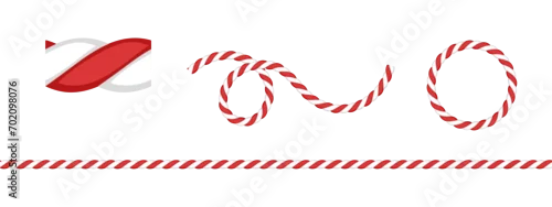 Obraz Ensemble de brosses à corde. Illustration vectorielle de modèle sans couture de corde.