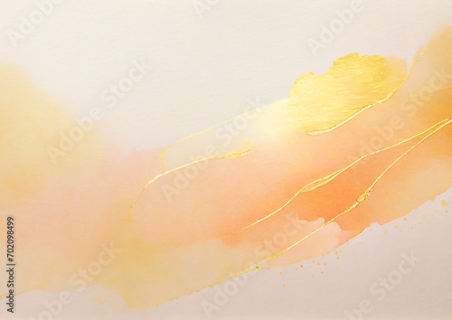 水彩のオレンジとゴールドの背景テクスチャー