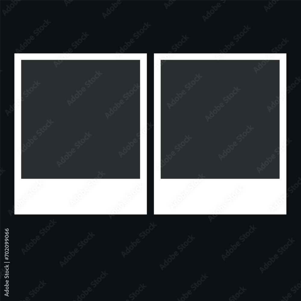 Set of realistic photo frames mockup with shadows. Square photo frames